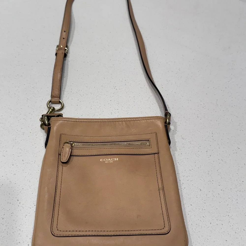 Coach Tan Leather North South Zip Crossbody - Picture 2 of 13